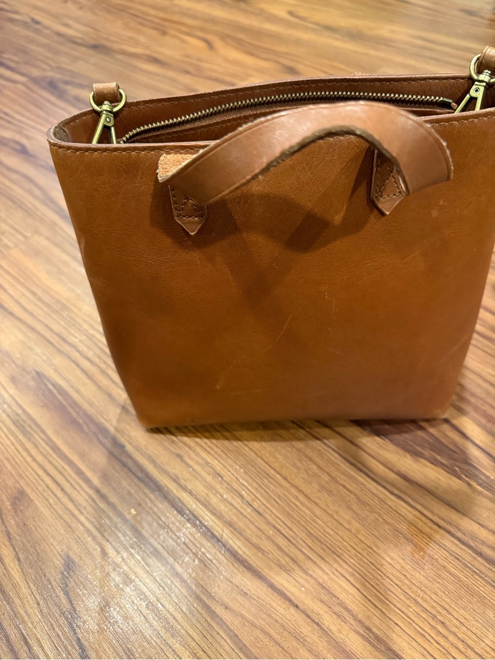 Madewell 10X9 small  Leather transport crossbody Tote purse